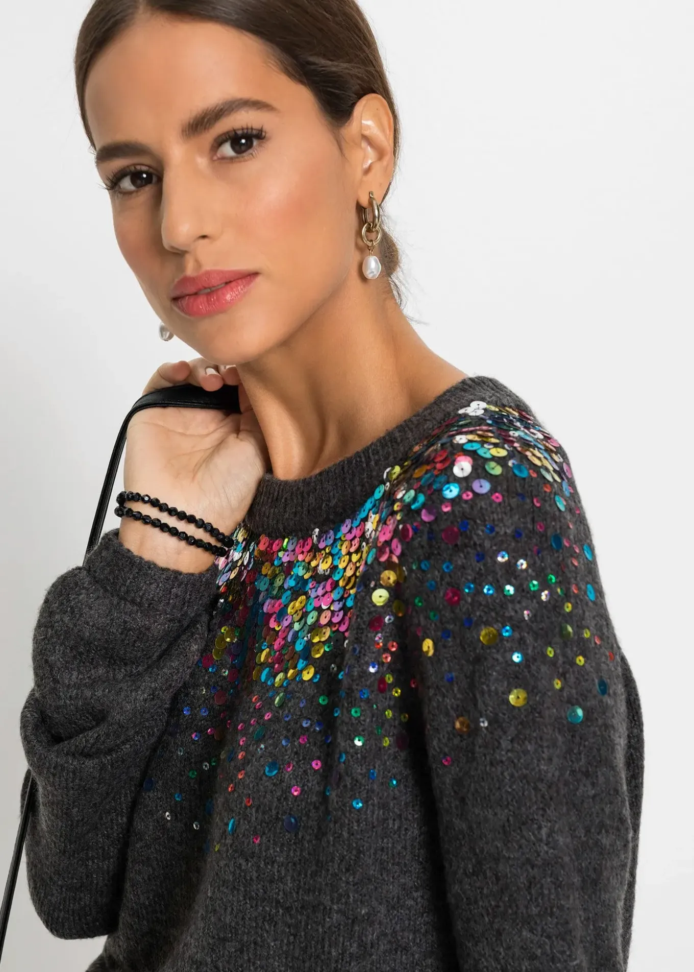 Pull à sequins multicolores