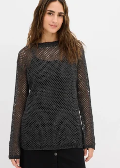 Pull ajouré avec fil lurex