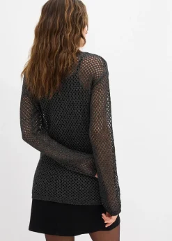 Pull ajouré avec fil lurex