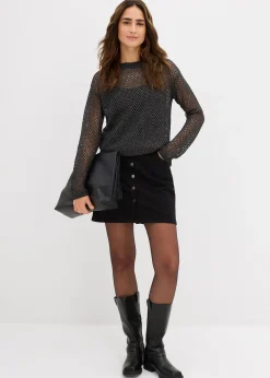 Pull ajouré avec fil lurex