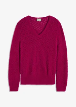 Pull ajouré avec fil peluche