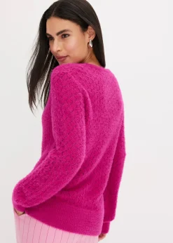 Pull ajouré avec fil peluche