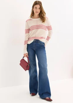 Pull ajouré avec laine et alpaga