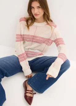 Pull ajouré avec laine et alpaga