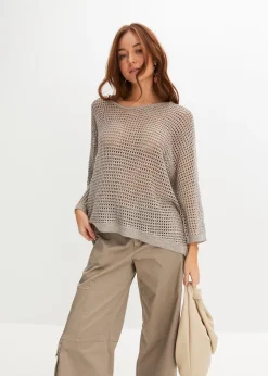 Pull ajouré brillant