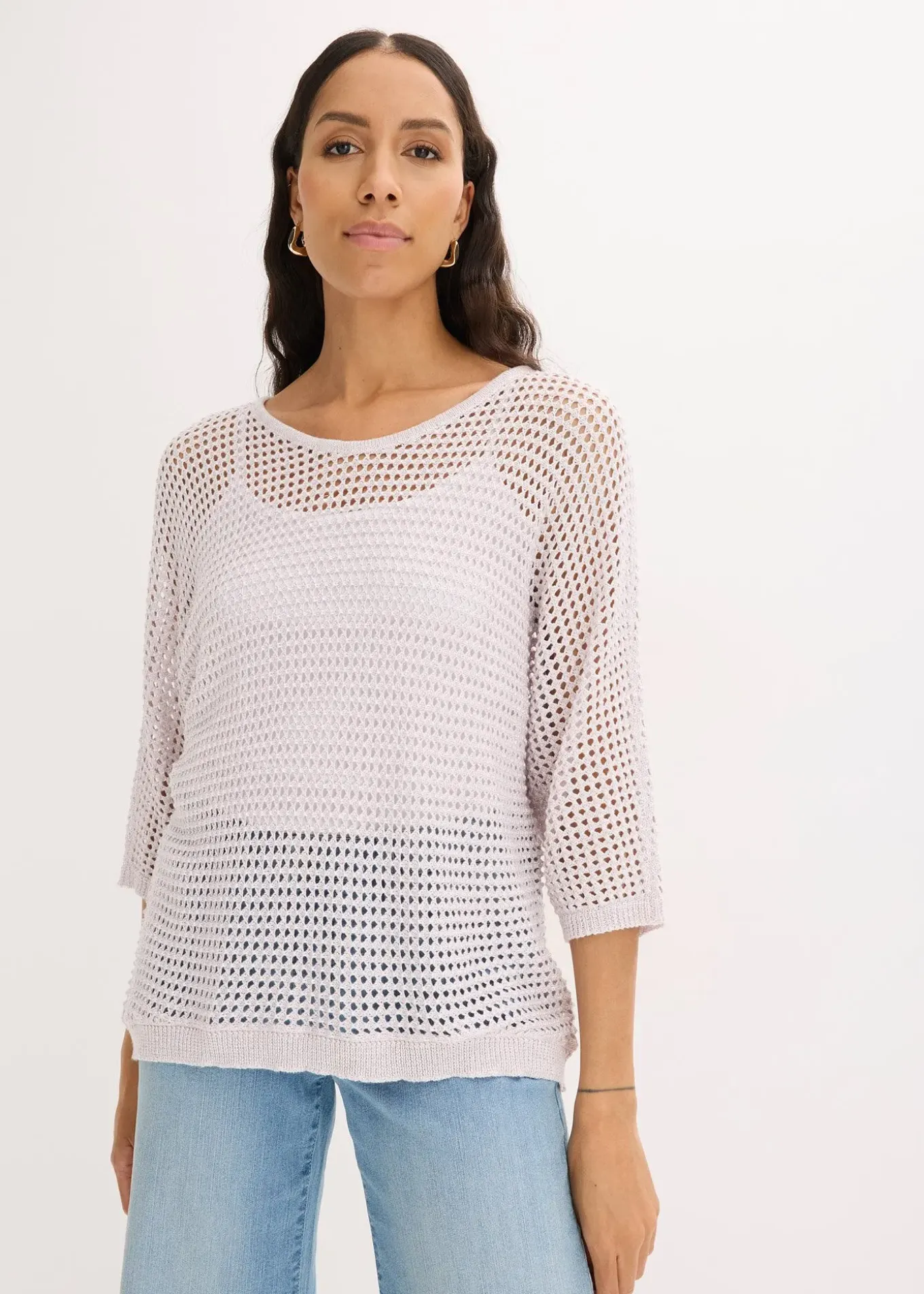 Pull ajouré brillant