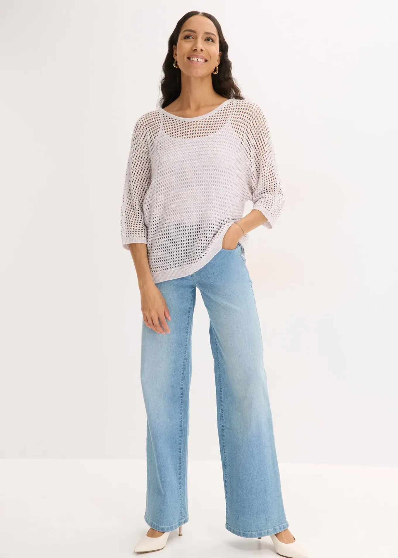 Pull ajouré brillant