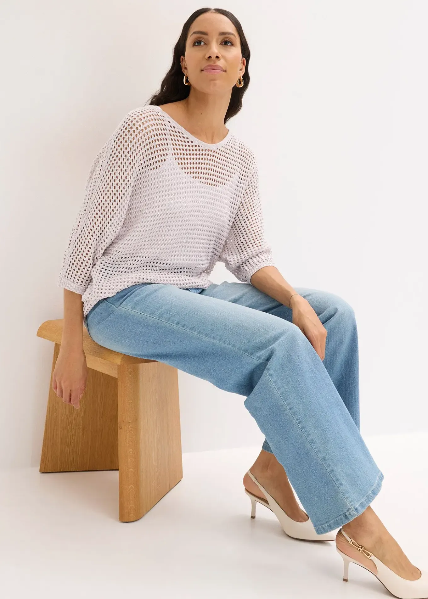 Pull ajouré brillant