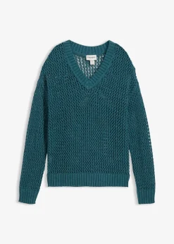 Pull ajouré en lin mélangé