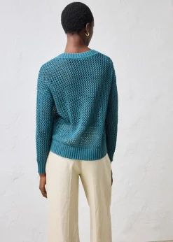 Pull ajouré en lin mélangé