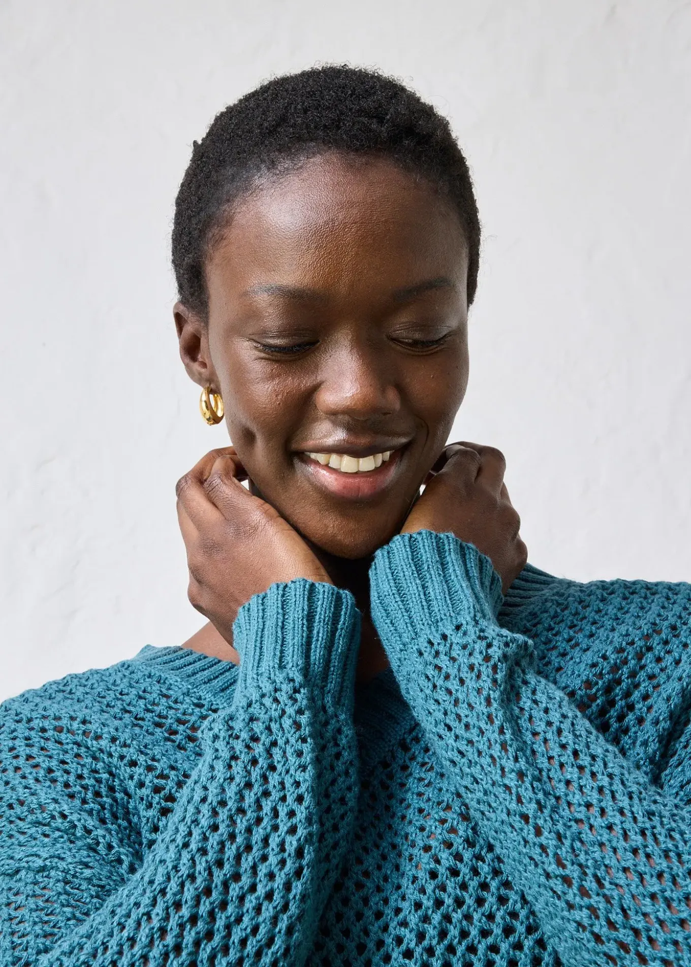 Pull ajouré en lin mélangé