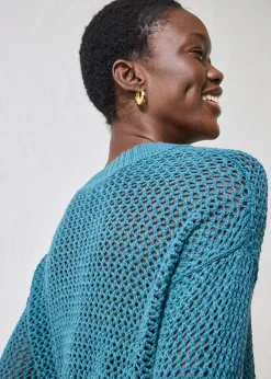 Pull ajouré en lin mélangé