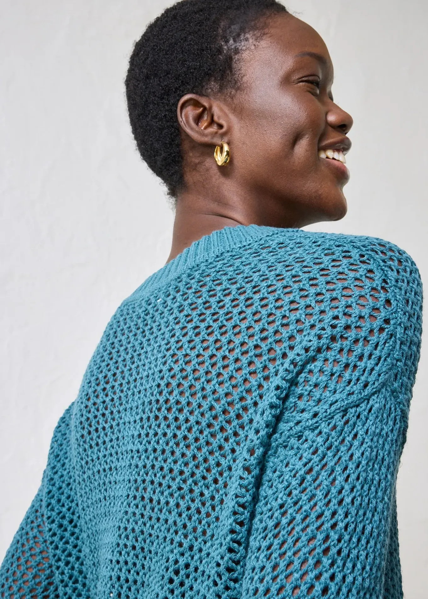 Pull ajouré en lin mélangé