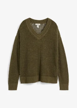 Pull ajouré en lin mélangé