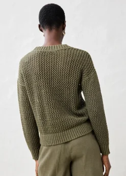 Pull ajouré en lin mélangé