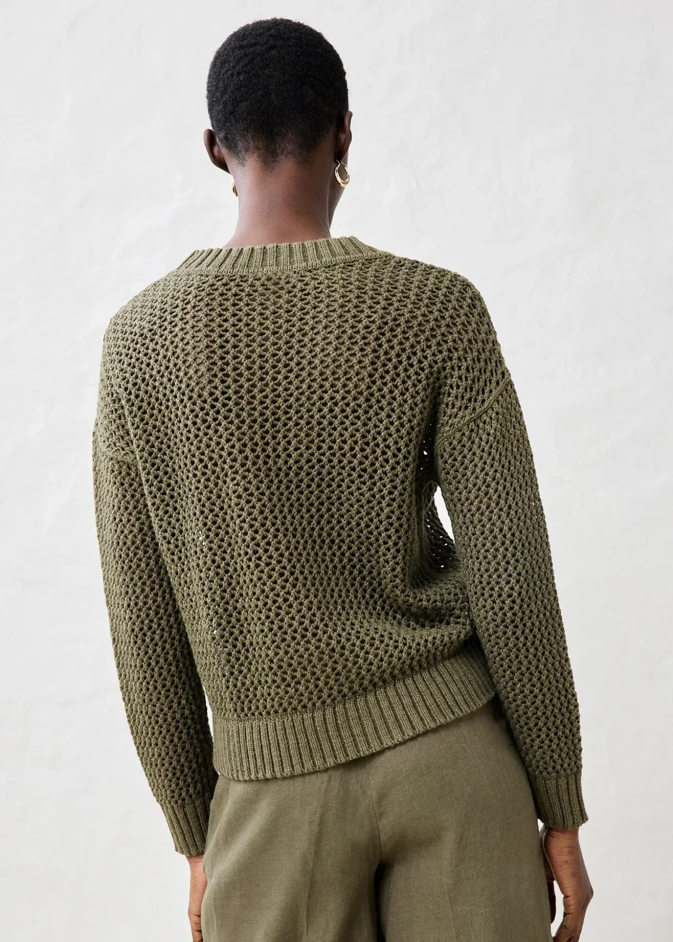 Pull ajouré en lin mélangé