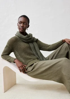 Pull ajouré en lin mélangé