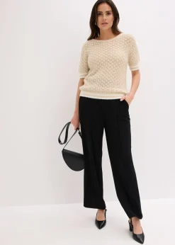 Pull ajouré en maille poilue