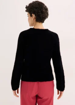 Pull ajouré en maille poilue