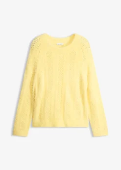 Pull ajouré en maille poilue