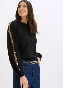 Pull avec perles métalliques