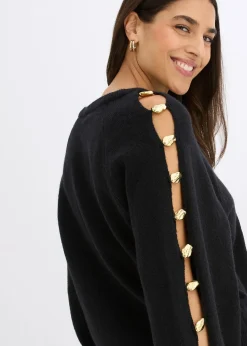 Pull avec perles métalliques