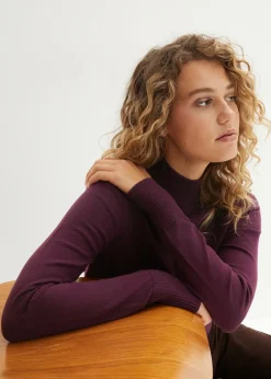 Pull basique à col montant