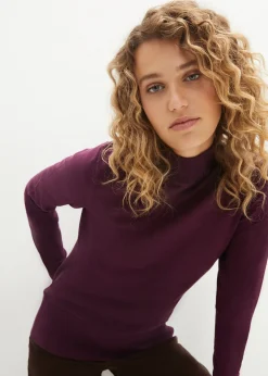 Pull basique à col montant