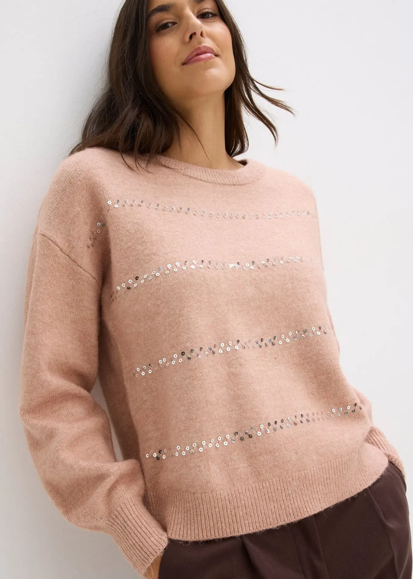 Pull boxy à sequins