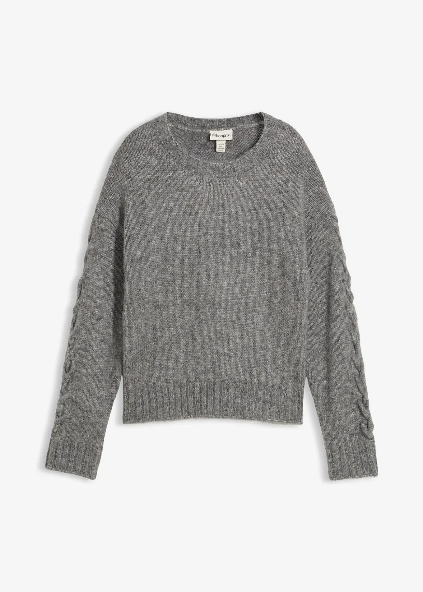 Pull boxy avec motif tressé sur les manches