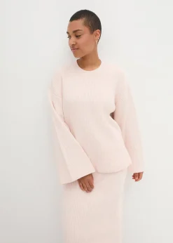 Pull boxy en maille côtelée