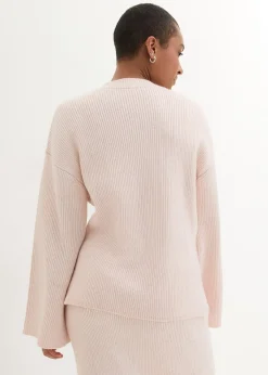 Pull boxy en maille côtelée