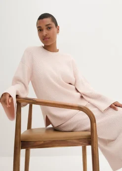 Pull boxy en maille côtelée