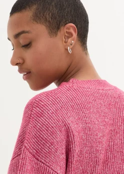 Pull boxy en maille côtelée