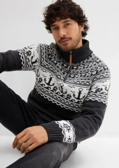 Pull camionneur à motif norvégien marin