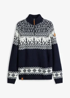 Pull camionneur à motif norvégien marin