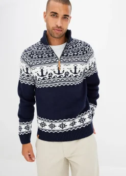 Pull camionneur à motif norvégien marin