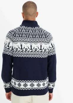 Pull camionneur à motif norvégien marin