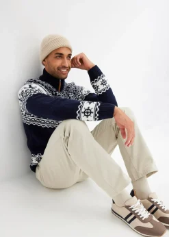 Pull camionneur à motif norvégien marin