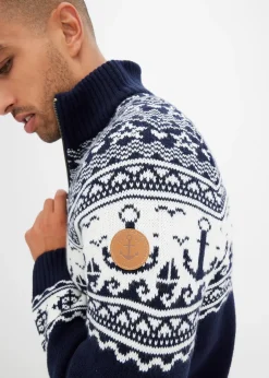 Pull camionneur à motif norvégien marin