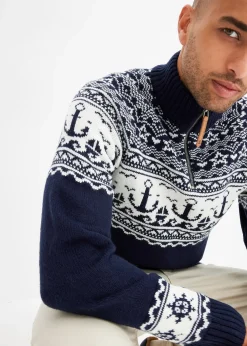 Pull camionneur à motif norvégien marin