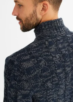 Pull camionneur chiné à torsades