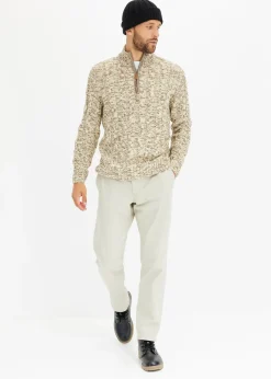 Pull camionneur chiné à torsades