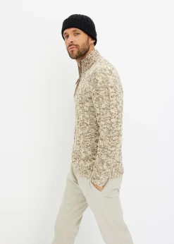 Pull camionneur chiné à torsades