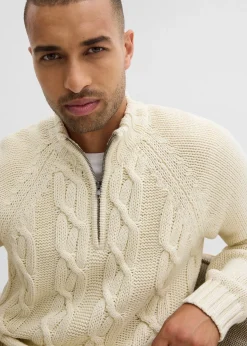 Pull camionneur doux en grosse maille à motif torsadé