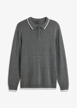 Pull col polo en coton recyclé majoritaire