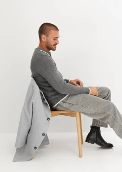 Pull col polo en coton recyclé majoritaire