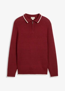 Pull col polo en coton recyclé majoritaire