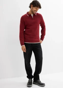 Pull col polo en coton recyclé majoritaire