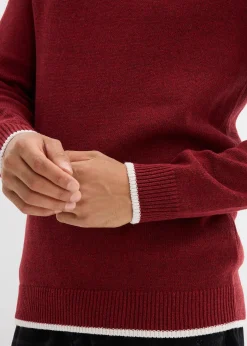 Pull col polo en coton recyclé majoritaire